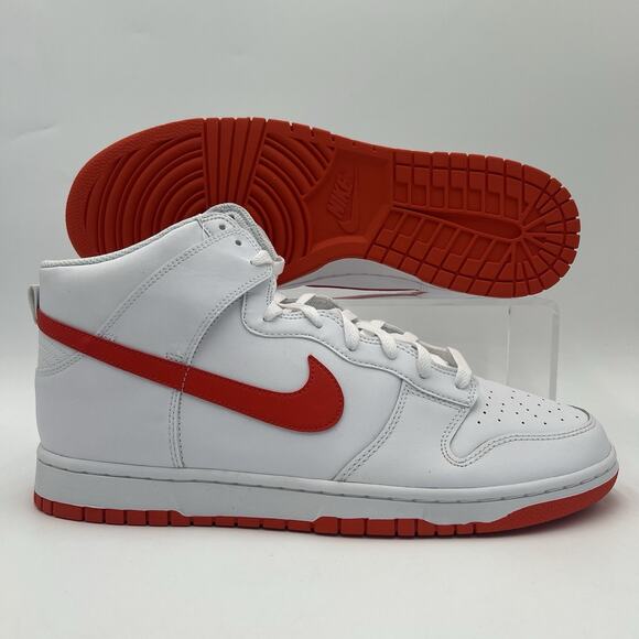 Mens Size 14 Nike Dunk High White Picante Red Sneakers DV0828 100